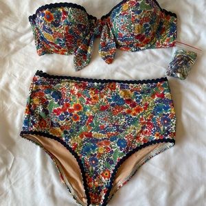 🔥J.CREW x LIBERTY RICKRACK BIKINI SET🔥
